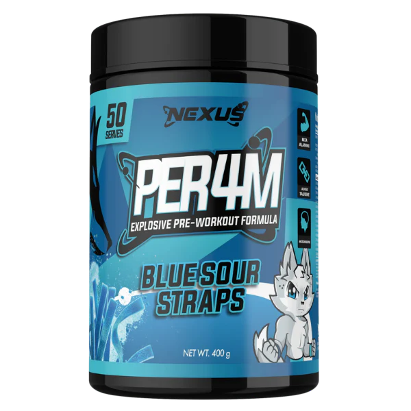 Nexus Per4m Pre-Workout Blue Sour Straps 50 Serves