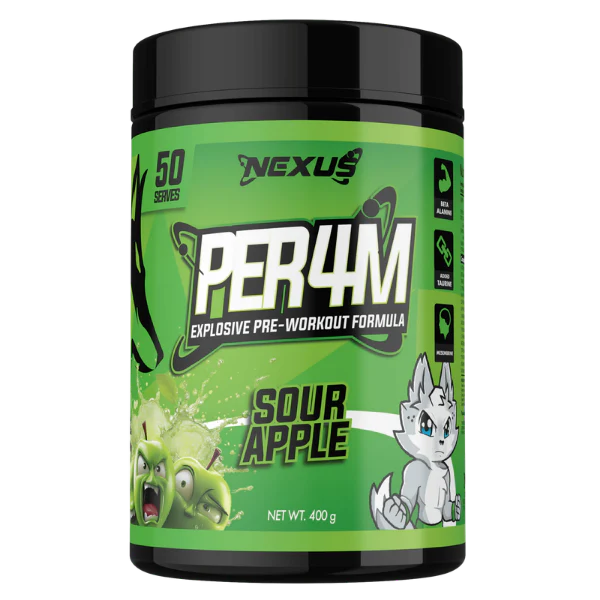 Nexus Per4m Pre-Workout Sour Apple 50 Serves