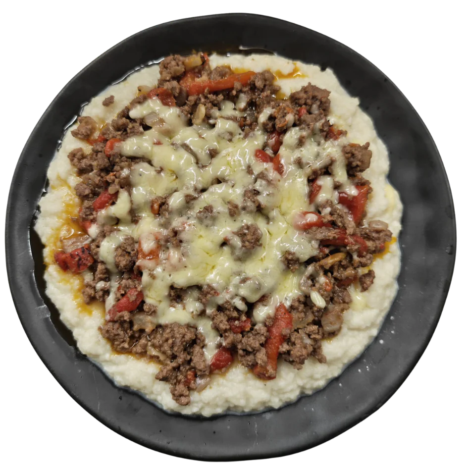 Philly Cheese Beef on Cauli Mash - Low Carb