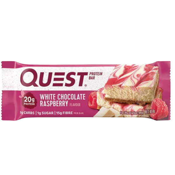 Quest White Choc Raspberry Protein Bar 60g