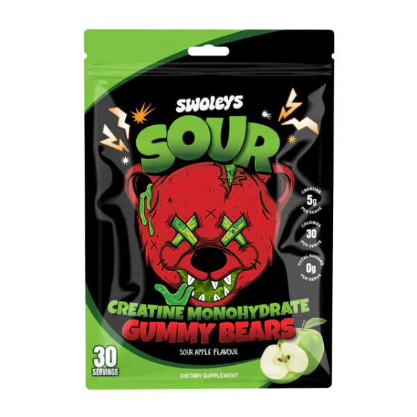 Swoleys Creatine Sour Gummy Bears Apple 30 Serves